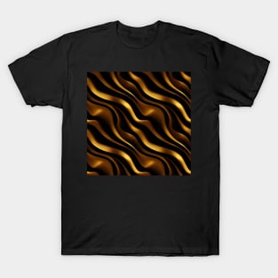 Golden Harmony: Abstract Stripes in Luxe Gold T-Shirt